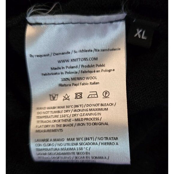 Black wool V-Neck Sweater Long Sleeve Pullover cottagecore whimsygoth - Picture 8 of 10